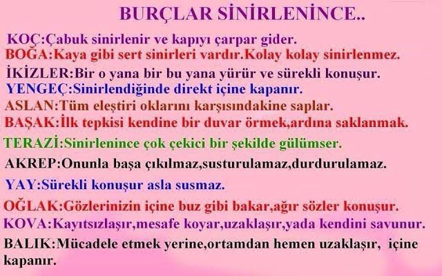 Sinirlendiğinizde burcunuz hangi tepkileri veriyor?