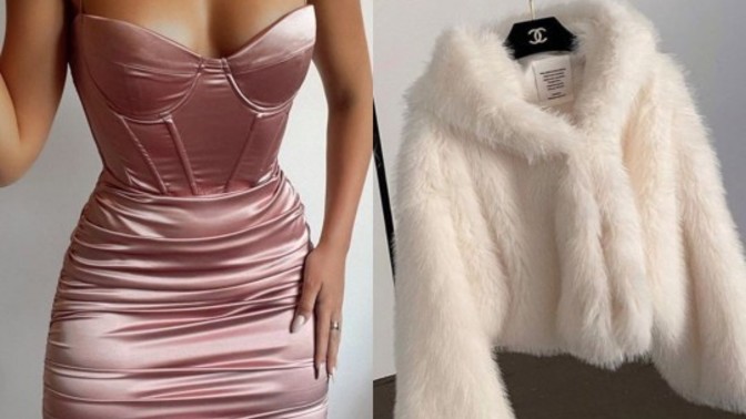 Pembe mini elbisenin üstüne kürk ceket giymek fazla mı gösterişli olur sizce?