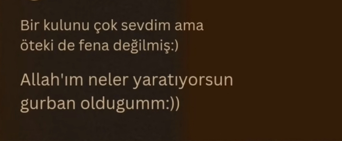 ? Ne kadar ayran gönüllüsün sen peki😂😂😂?