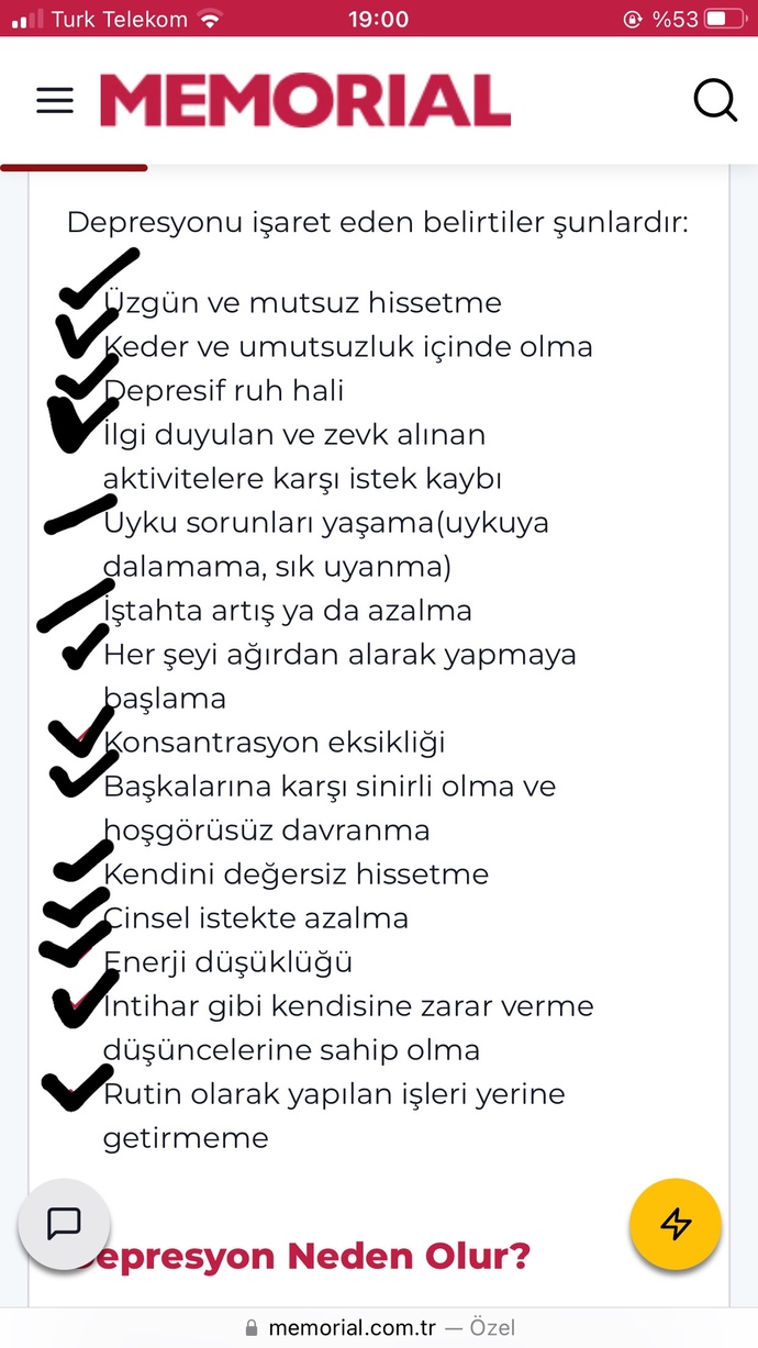 Depresyonda mıyım canlar?