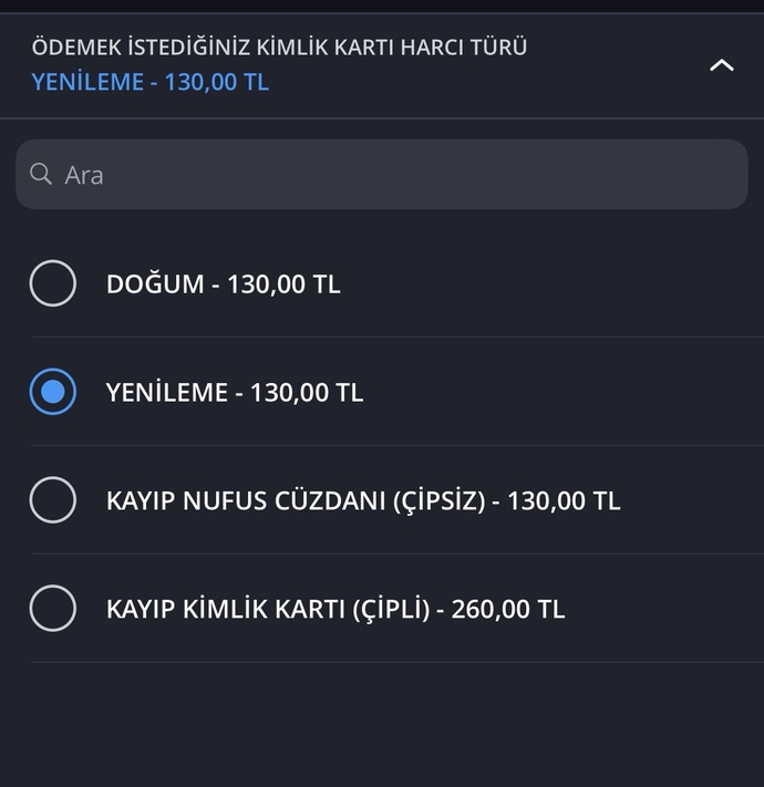 Kimlik kartı yenileme de neyi seçmeliyim?