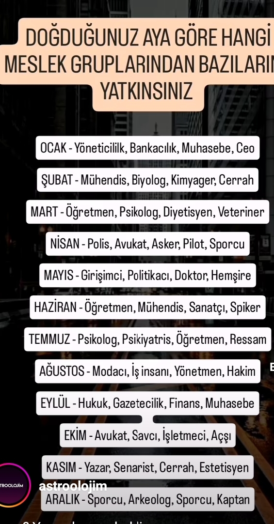 Doğduğun aya göre hangi mesleğe yatkınsın?
