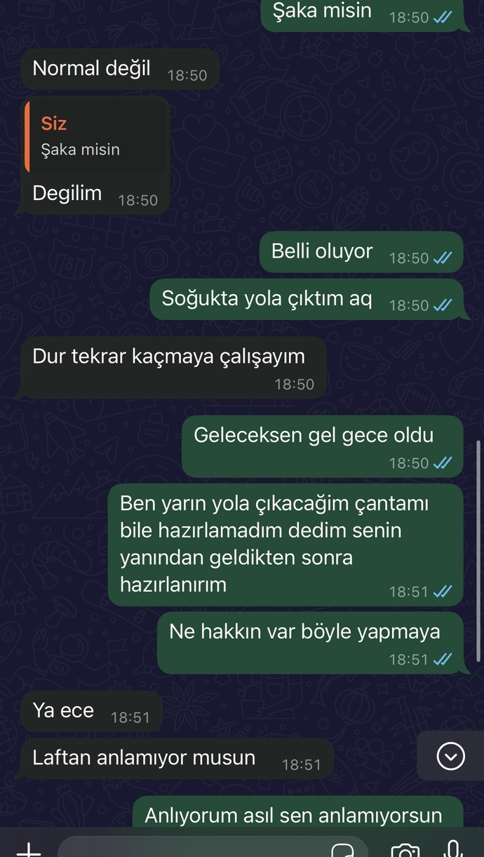 Eski sevgilimin yaptığı terbiyesizlik değil mi?