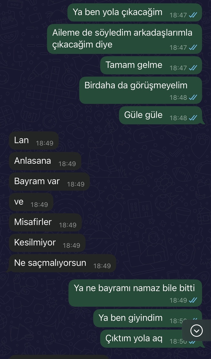 Eski sevgilimin yaptığı terbiyesizlik değil mi?