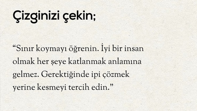 Sınır koyup çizginizi korur musunuz?