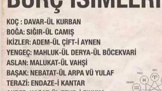 Osmanlı zamanında burç isimleri sizin burcunuzun anlamı nedir?