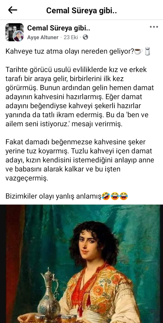 KScanlar kahveye tuz atma olayı nereden gelmiştir🤔☕?