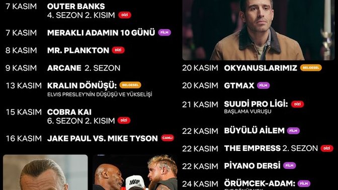 Netflix Kasım programı açıklandı! Beklediğiniz bir yapım var mı?