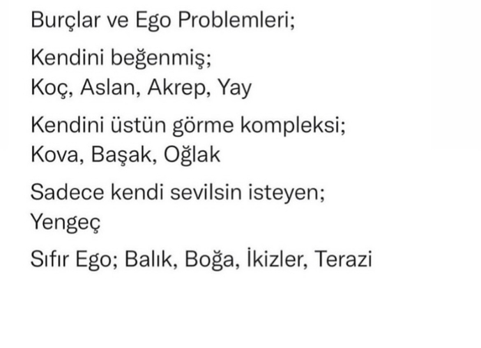 Senin burcunun ego problemi nedir?