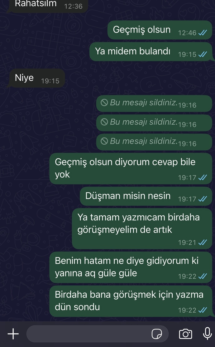 Sizce eski sevgilime ne oldu?