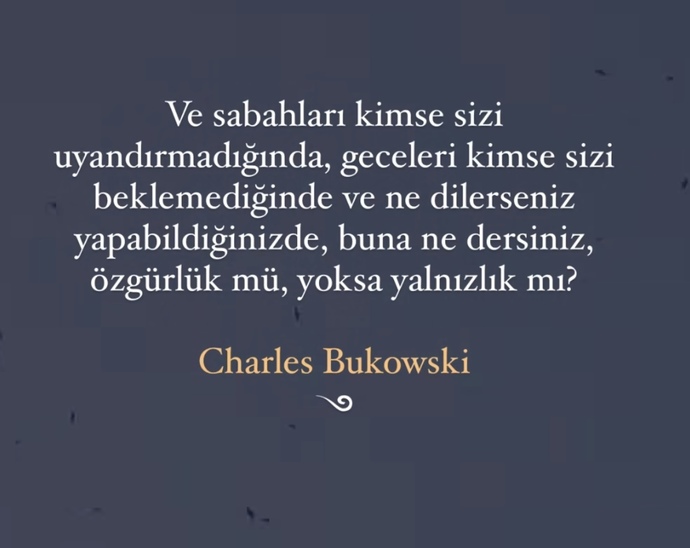 Özgürlük ve yalnızlık arasındaki fark nedir sence?