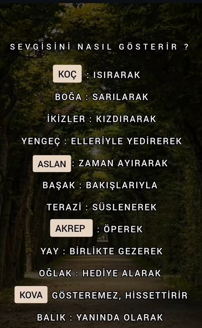 Sizin burcunuz sevgisini nasıl gösterir?