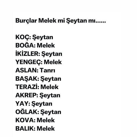 Burçlar Melek mi yoksa şeytan mı?