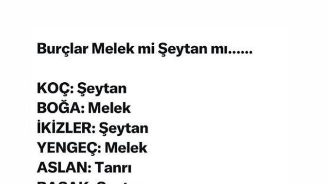 Burçlar Melek mi yoksa şeytan mı?
