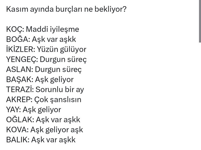 Burcunuza göre Kasım ayında sizleri neler bekliyor?