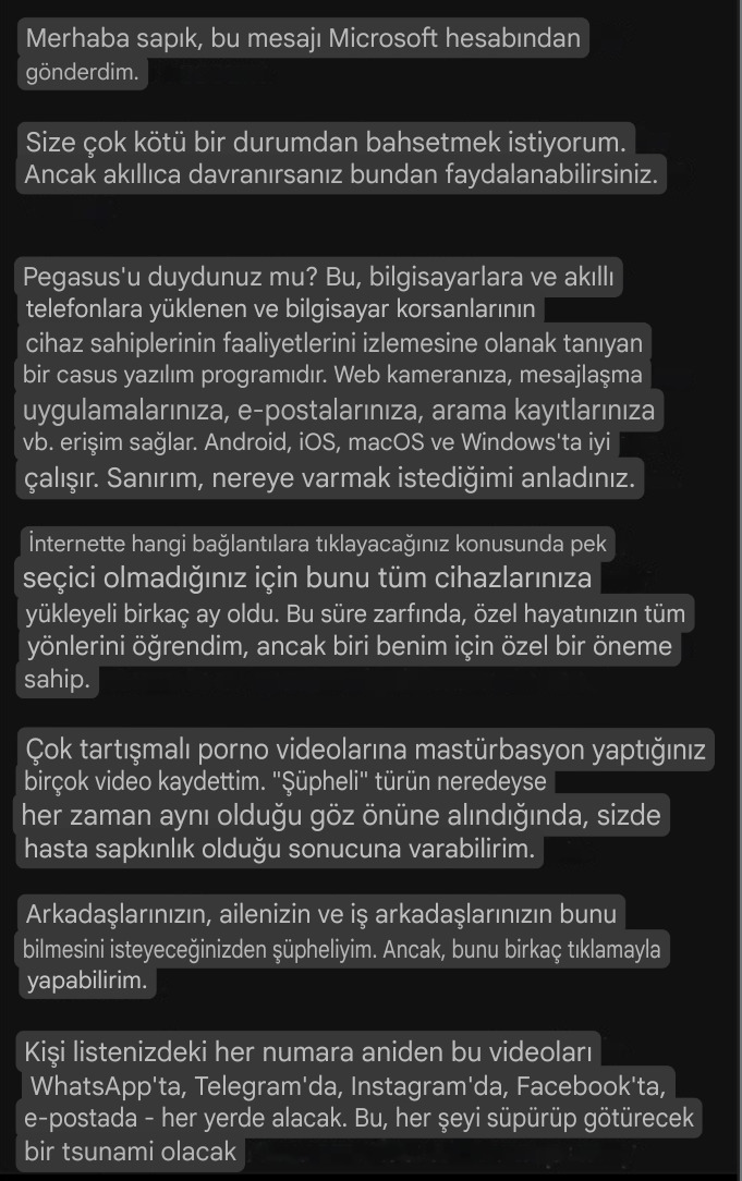 E-mail üzerinden özel videolarımın yayınlacağını söyleyen birisi tarafından tehdit ediliyorum. Dolandırıcı olabilir mi?