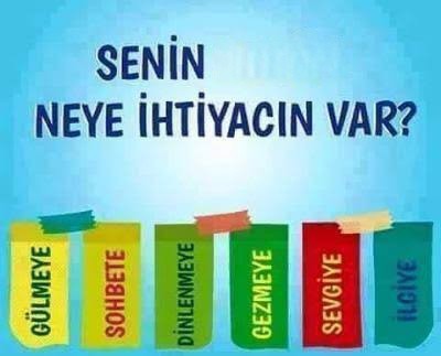 Senin neye ihtiyacın var?