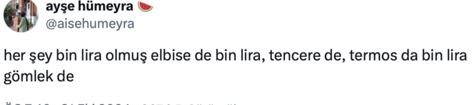 Termos da 1000 lira elbise de 1000 lira. Her şey neden 1000 TL?