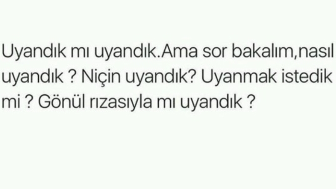 Uyandığında kurduğun ilk cümle ne?