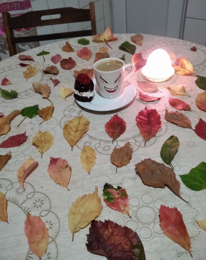 Sonbahar gelmiş benim neyime temalı kahve sunumumu nasıl buldunuz?
