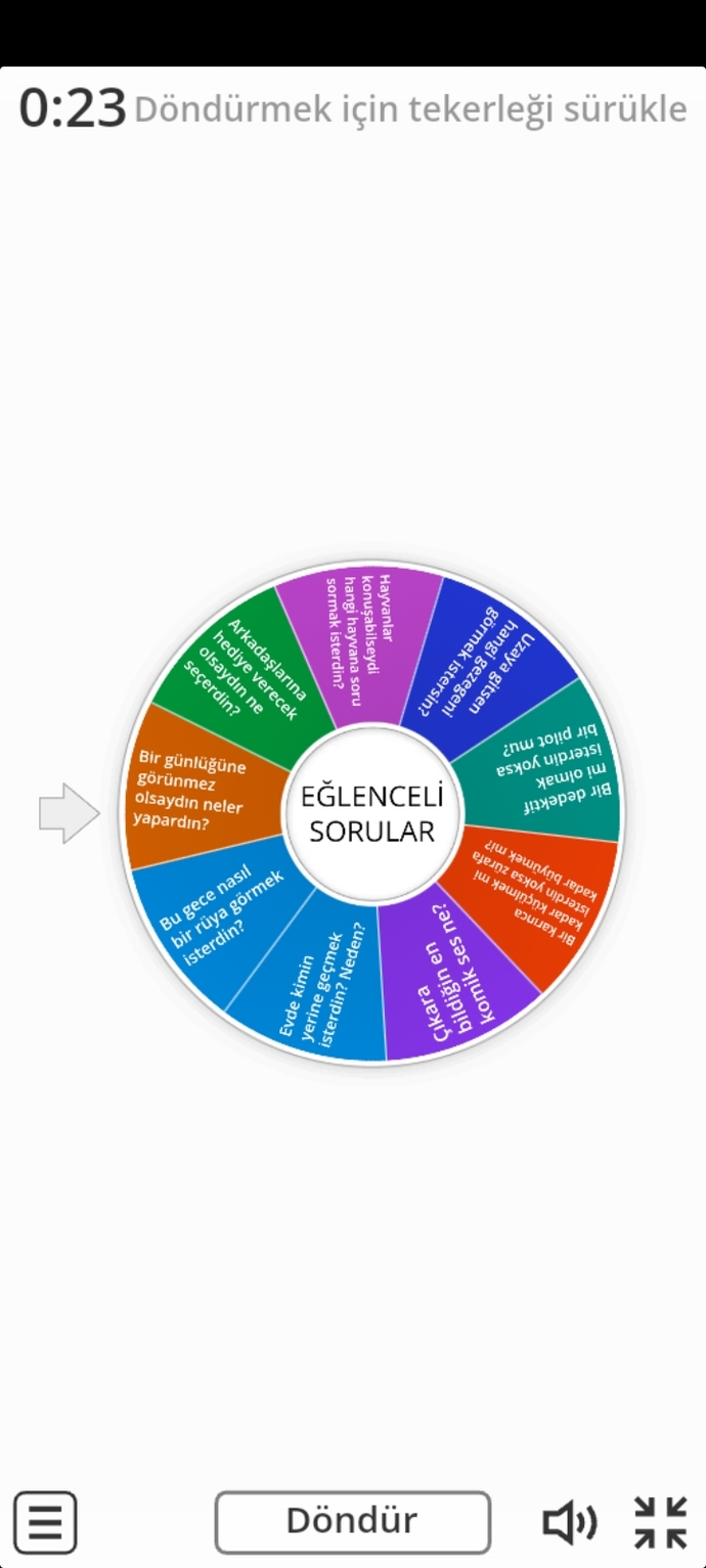 Çarkıfelekli soru oyunu oynayalım mı?