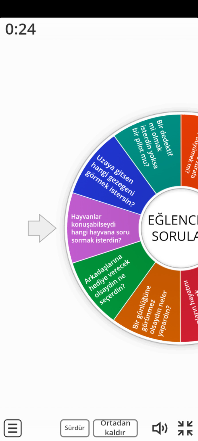 Çarkıfelekli soru oyunu oynayalım mı?