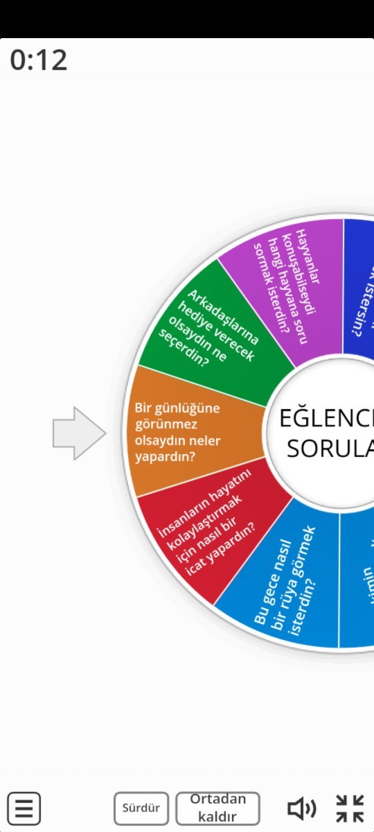 Çarkıfelekli soru oyunu oynayalım mı?