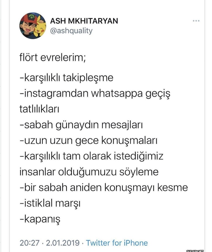 Flört etme evreleriniz nelerdir?