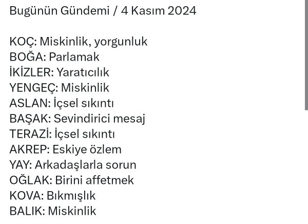 Burcunuza göre bugünkü gündeminizde ne var?