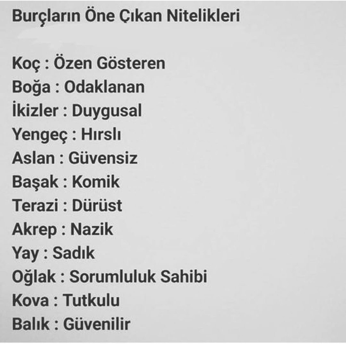 Senin burcunun öne çıkan niteliği nedir?