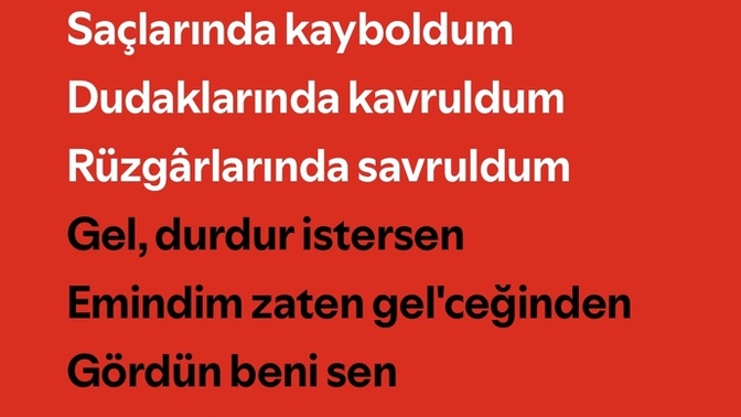 Böyle dinlerken bu benden o tanımadıgım dogru kişiye gelsin dediğiniz bir parca var mı?