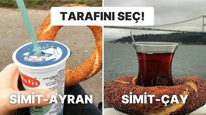 Simit ayranla mı daha iyi gider, çayla mı?