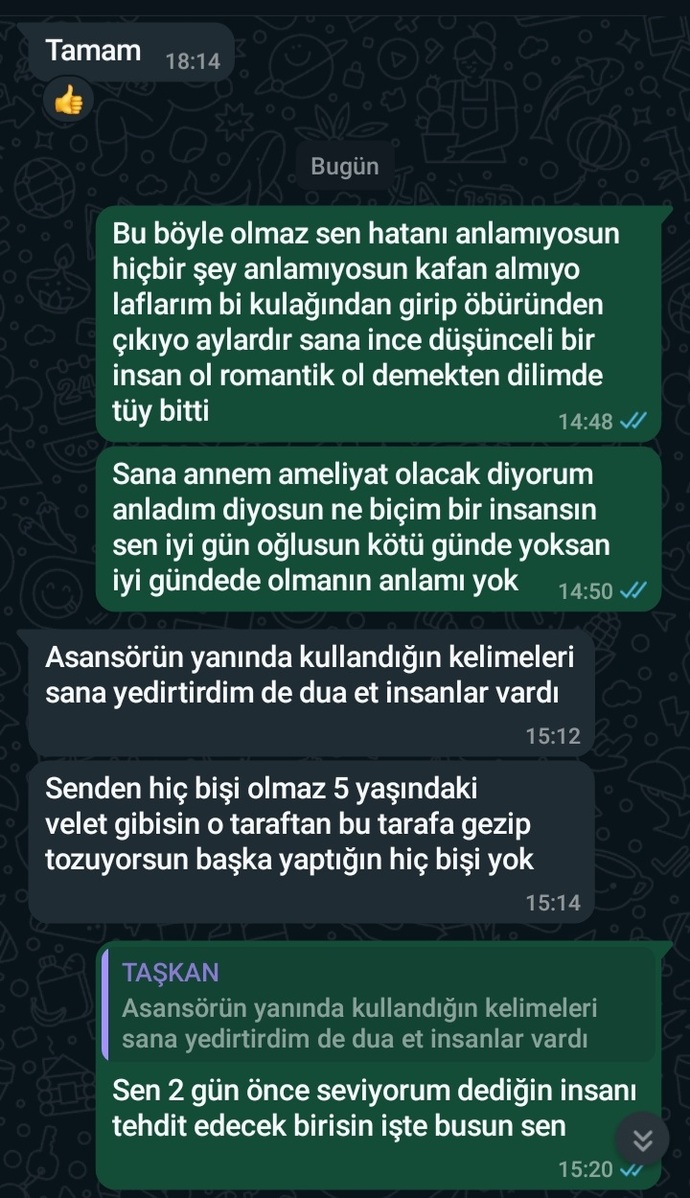 HHangimiz hakliyiz sizce bir gecmis olsun demek bu kadarmi zordu ve ustune bu tepkiler normal mi?