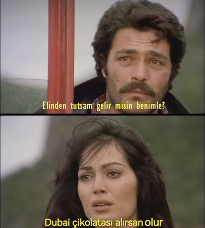Sevgi neydi sevgi birlikte Dubai çikolatası yemekti😂😂😂😂?