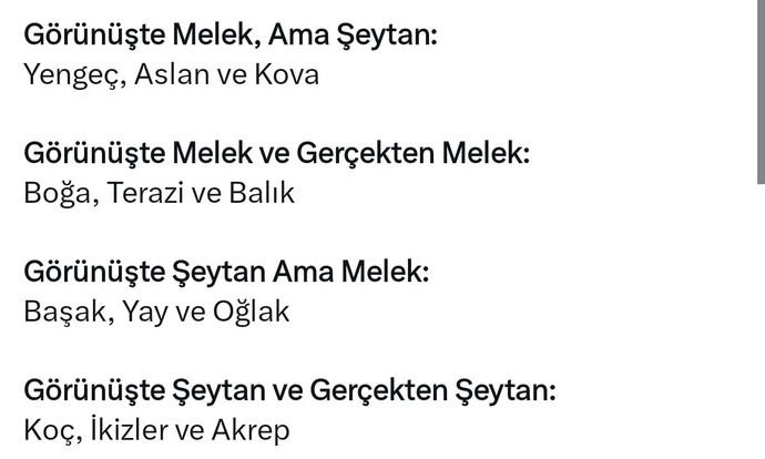 Burcunuza göre melek misiniz, şeytan mı?
