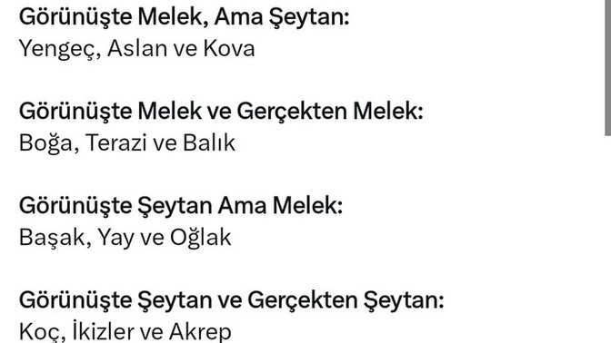 Burcunuza göre melek misiniz, şeytan mı?