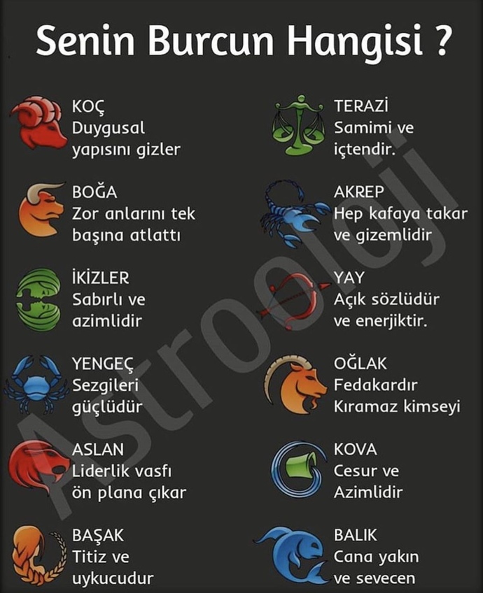 Burcunu tahmin etmemi ister misin?