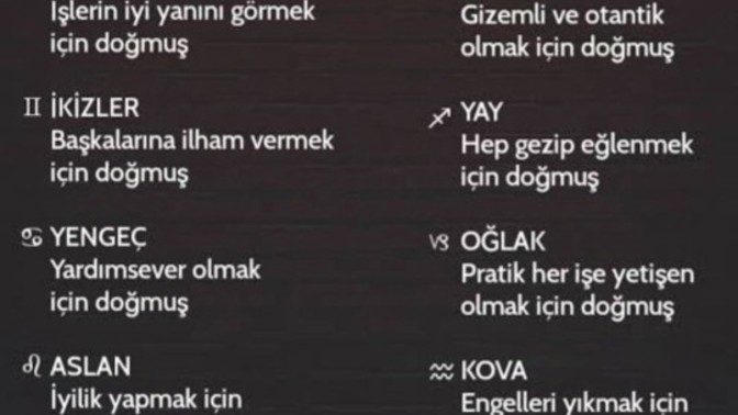 Burçlar niye doğmuş bilen var mı?