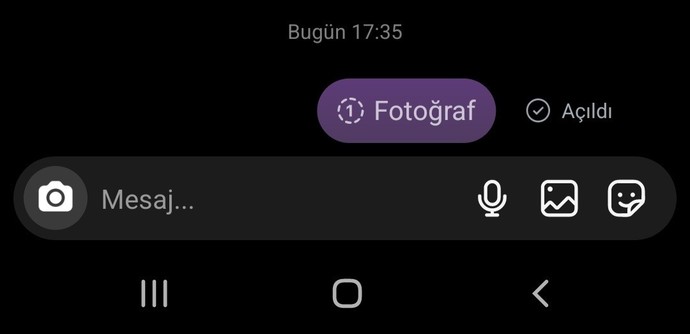Direk mesajda karşidan ss aldim ama niye boyle yazdi ekran goruntusu aldi yazmiyor?