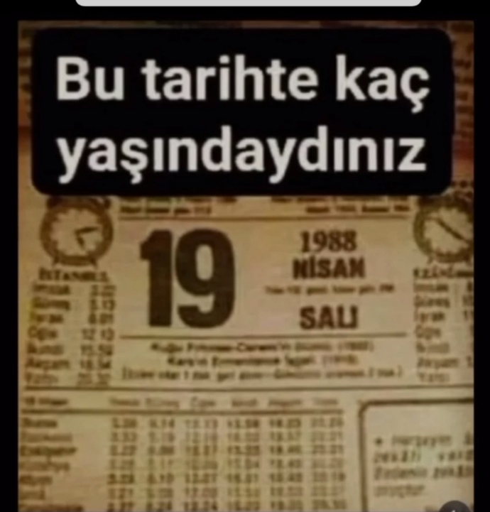 Bu tarihte kaç yaşındasınız?
