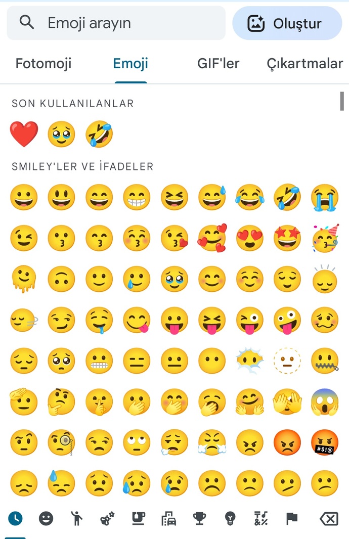 Telefonum samsung emoji kısmıı bu şekilde yapmak istiyorum olmuyor son kullanlar üsten yazılan şekilde nasıl yapabilirim ?