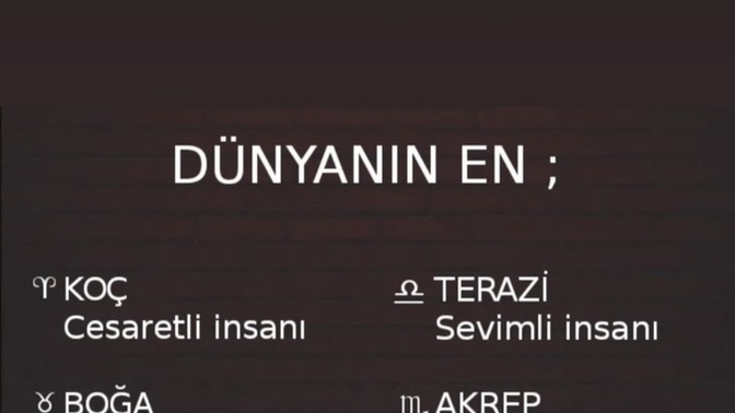Dünyanın en nesidir burçlar?
