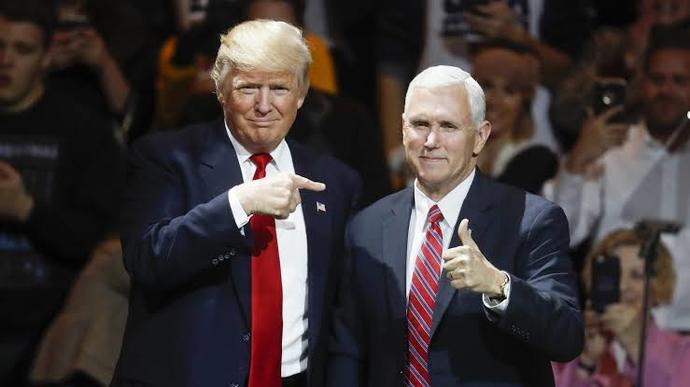 45th US President Donald Trump and 48th Vice President Mike Pence, under Donald Trump's Presidental term.