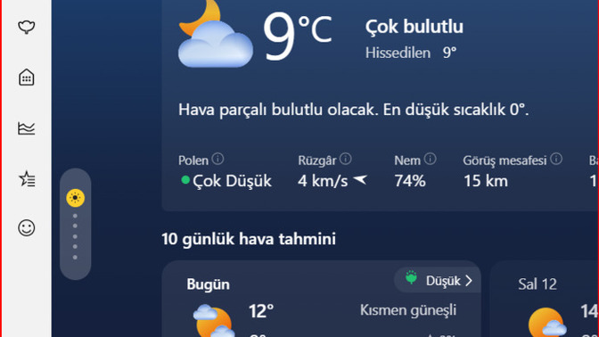 Bilgisayarımda hava durumunun konumunu değiştiremiyorum Karabük gösteriyor ama ben İzmirdeyim?