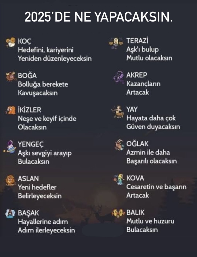 Burçlar 2025 de neler yapacak?