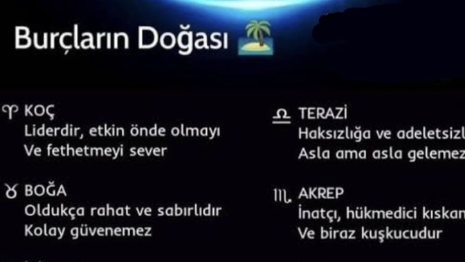 Burçların doğasında ne vardır?