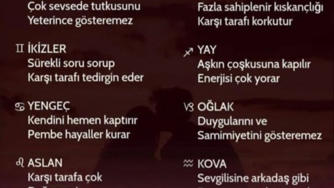 Burçlar aşık olursa nasıl hatalara düşer?