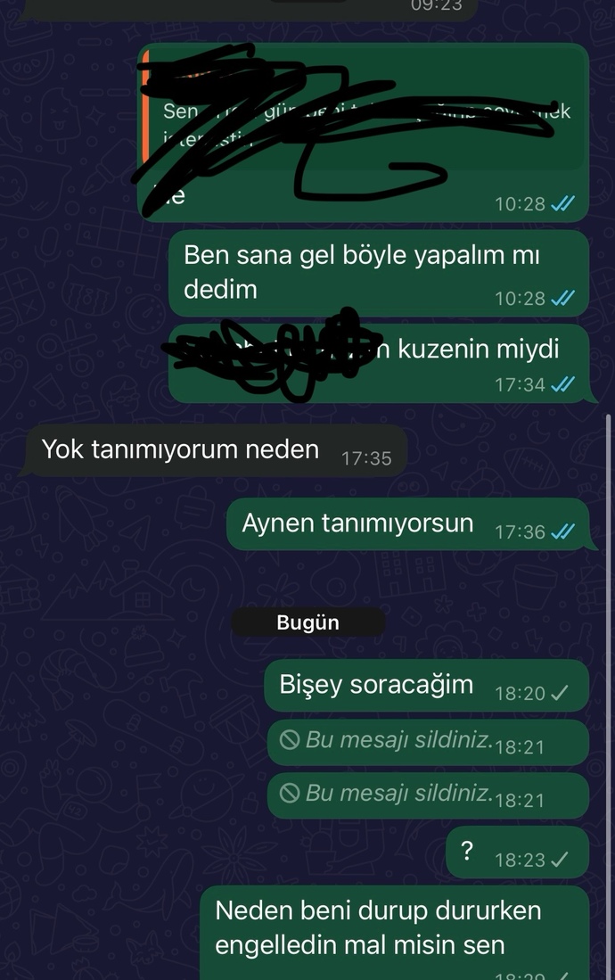 Yakın zamanda görüştüğüm eski sevgilim Bana engel basmış?