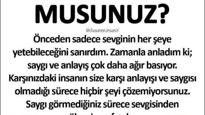 Size saygısı olmayan birinden ayrılır mıydınız?