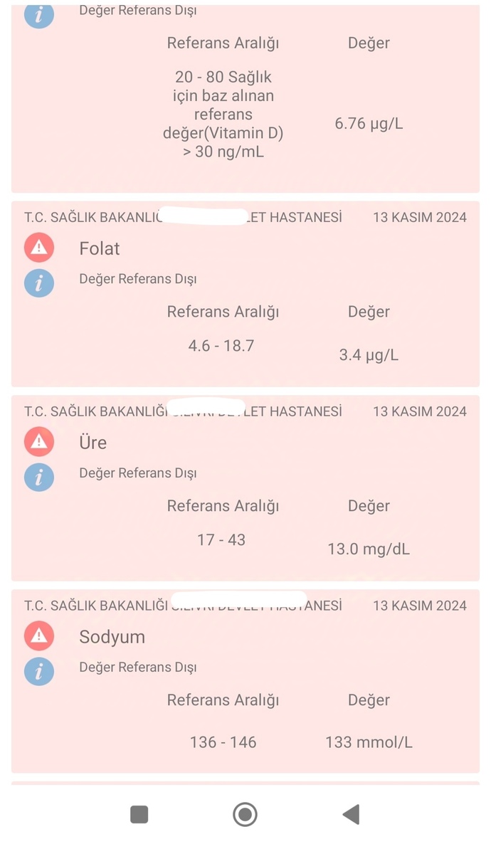 Sağlıkçı varsa değerlerimi yorumlayabilir mi?